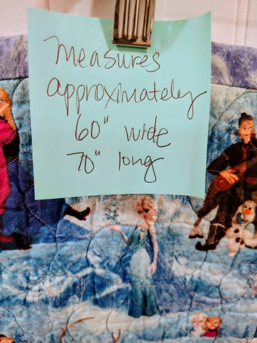 Handmade Disney Frozen quilt, Anna Elsa, 60 x 70 inches , EUC, 2014